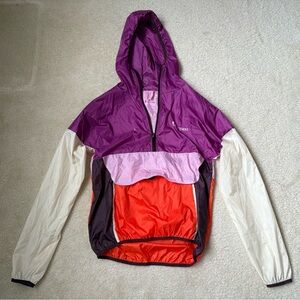 Cotopaxi Teca half zip lightweight hooded windbreaker, colour block, sz XS
